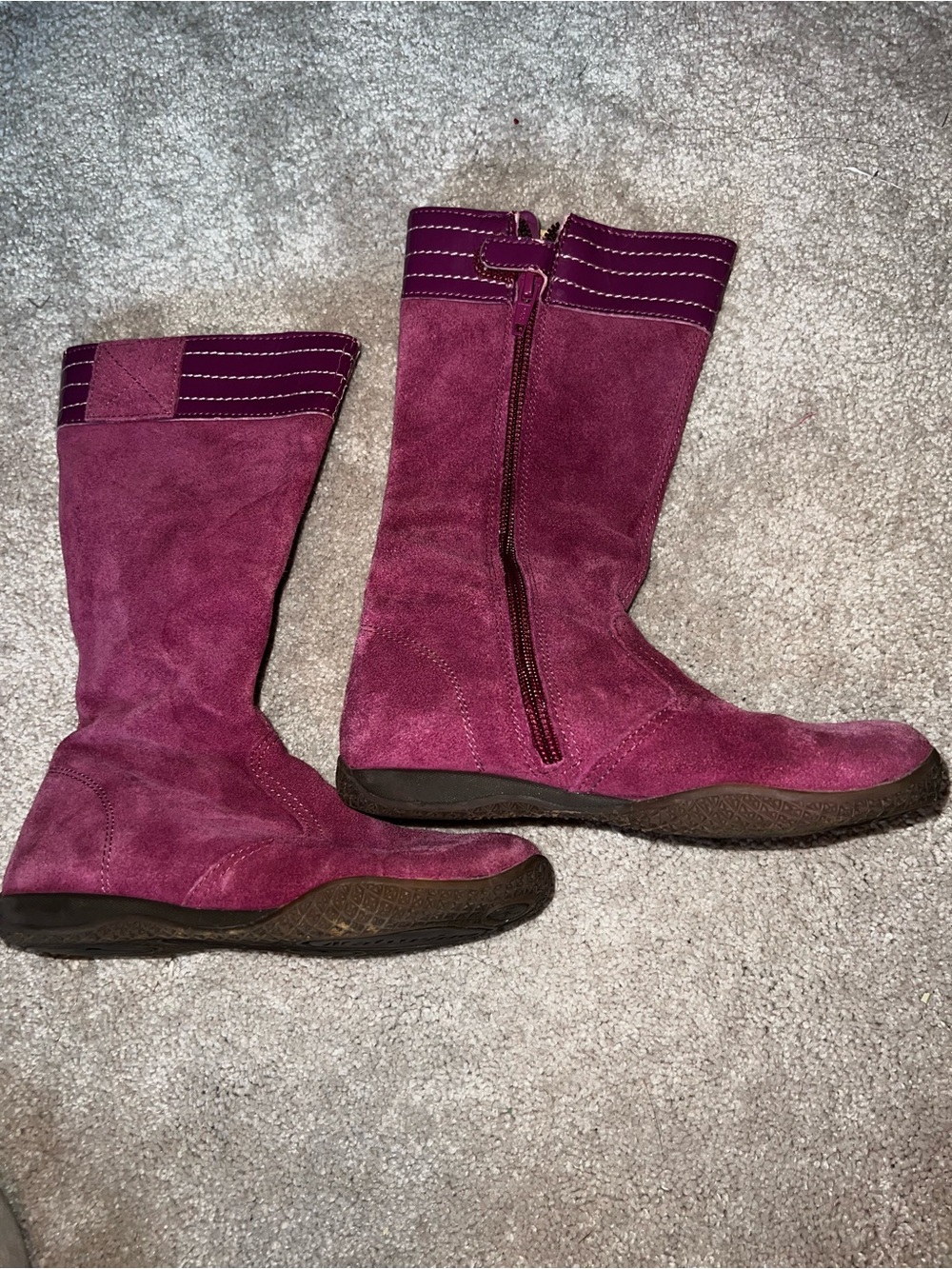 Naturino Suede Mid-Calf Zip Boot in Berry
